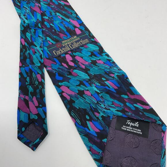 Vintage Men Novelty Tie by Stonehenge Molecular Expressions Tequila Cocktail Tie - Picture 2 of 6